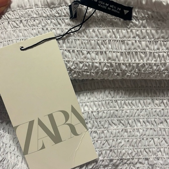 Zara White Dress with Black details Strappy Long Poplin Dress - Picture 7 of 8